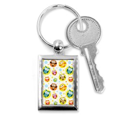 Owl Bird Cartoon Key Chain (rectangle) by Bakwanart