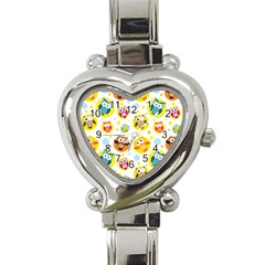 Owl Bird Cartoon Heart Italian Charm Watch by Bakwanart