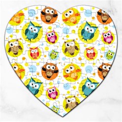 Owl Bird Cartoon Jigsaw Puzzle (Heart)