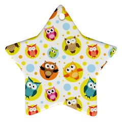 Owl Bird Cartoon Star Ornament (two Sides)