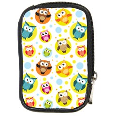 Owl Bird Cartoon Compact Camera Leather Case by Bakwanart