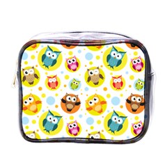 Owl Bird Cartoon Mini Toiletries Bag (one Side) by Bakwanart