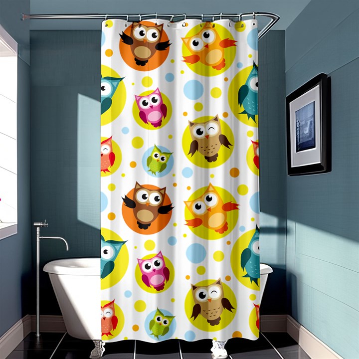 Owl Bird Cartoon Shower Curtain 36  x 72  (Stall) 