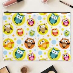 Owl Bird Cartoon Cosmetic Bag (xxxl) by Bakwanart