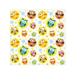 Owl Bird Cartoon Square Satin Scarf (30  X 30 )