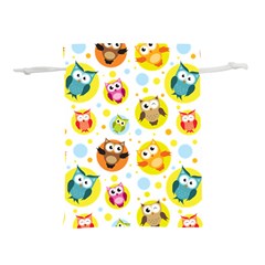 Owl Bird Cartoon Lightweight Drawstring Pouch (S)