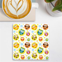 Owl Bird Cartoon UV Print Square Tile Coaster 