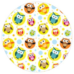 Owl Bird Cartoon Round Trivet