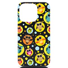 Owl Bird Cartoon iPhone 14 Pro Black UV Print Case