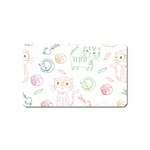 Cats And Food Doodle Seamless Pattern Magnet (Name Card) Front