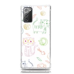 Cats And Food Doodle Seamless Pattern Samsung Galaxy Note 20 Tpu Uv Case by Bakwanart