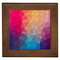 Multicolored Geometric Origami Idea Pattern Framed Tile by Bakwanart