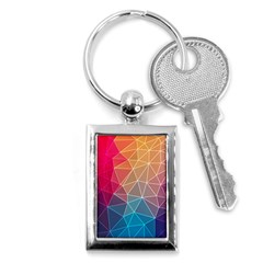 Multicolored Geometric Origami Idea Pattern Key Chain (rectangle) by Bakwanart