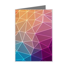 Multicolored Geometric Origami Idea Pattern Mini Greeting Card by Bakwanart