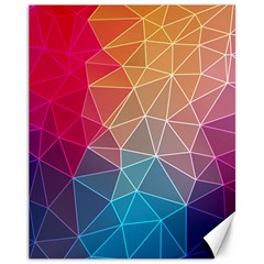 Multicolored Geometric Origami Idea Pattern Canvas 11  X 14  by Bakwanart