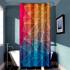 Multicolored Geometric Origami Idea Pattern Shower Curtain 36  X 72  (stall)  by Bakwanart