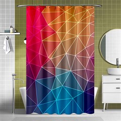 Multicolored Geometric Origami Idea Pattern Shower Curtain 48  X 72  (small)  by Bakwanart