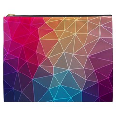 Multicolored Geometric Origami Idea Pattern Cosmetic Bag (xxxl) by Bakwanart