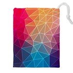 Multicolored Geometric Origami Idea Pattern Drawstring Pouch (4XL) Front