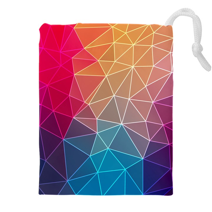 Multicolored Geometric Origami Idea Pattern Drawstring Pouch (4XL)