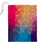 Multicolored Geometric Origami Idea Pattern Drawstring Pouch (4XL) Back