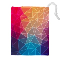 Multicolored Geometric Origami Idea Pattern Drawstring Pouch (5xl) by Bakwanart