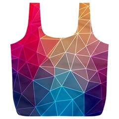 Multicolored Geometric Origami Idea Pattern Full Print Recycle Bag (xxl) by Bakwanart