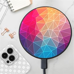 Multicolored Geometric Origami Idea Pattern Wireless Fast Charger(black) by Bakwanart