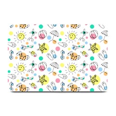 Summer Pattern Colorful Drawing Doodle Plate Mats by Bakwanart