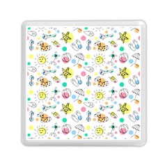 Summer Pattern Colorful Drawing Doodle Memory Card Reader (square) by Bakwanart