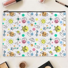 Summer Pattern Colorful Drawing Doodle Cosmetic Bag (xxxl) by Bakwanart