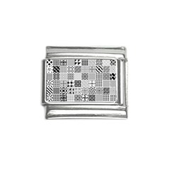 Black And White Geometric Patterns Italian Charm (9mm)