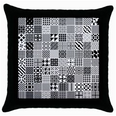 Black And White Geometric Patterns Throw Pillow Case (Black)