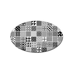 Black And White Geometric Patterns Sticker Oval (10 pack)