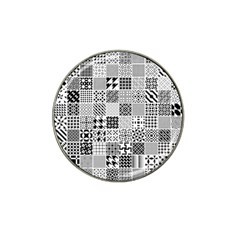 Black And White Geometric Patterns Hat Clip Ball Marker