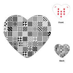 Black And White Geometric Patterns Playing Cards Single Design (Heart)