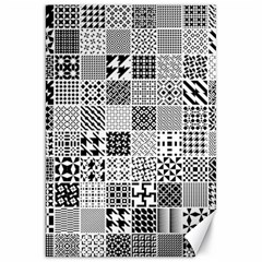 Black And White Geometric Patterns Canvas 20  x 30 