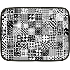 Black And White Geometric Patterns Fleece Blanket (Mini)