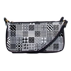 Black And White Geometric Patterns Shoulder Clutch Bag