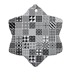 Black And White Geometric Patterns Ornament (Snowflake)