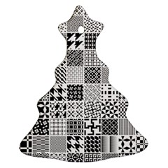 Black And White Geometric Patterns Ornament (Christmas Tree) 