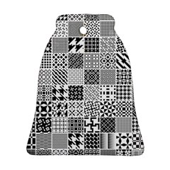 Black And White Geometric Patterns Ornament (Bell)