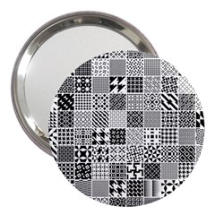 Black And White Geometric Patterns 3  Handbag Mirrors