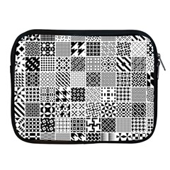 Black And White Geometric Patterns Apple iPad 2/3/4 Zipper Cases