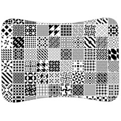 Black And White Geometric Patterns Velour Seat Head Rest Cushion