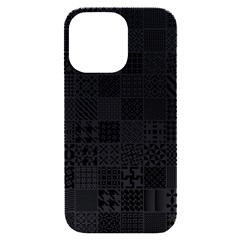 Black And White Geometric Patterns iPhone 14 Pro Max Black UV Print Case