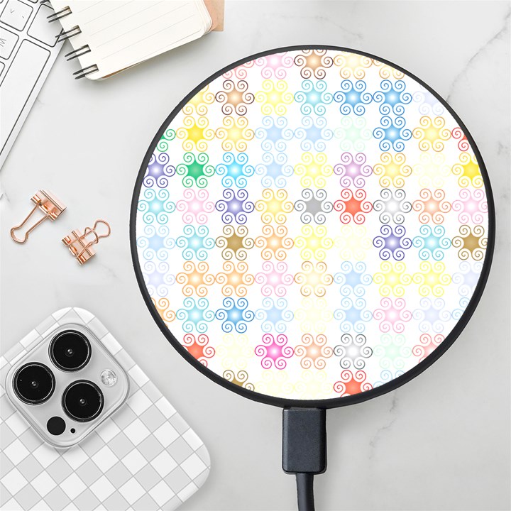 Spirals Twirls Abstract Geometric Art Pattern Wireless Fast Charger(Black)