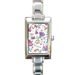 Princess Element Background Material Rectangle Italian Charm Watch Front