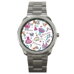 Princess Element Background Material Sport Metal Watch by Bakwanart