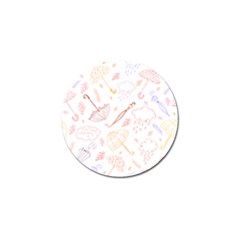 Weather Umbrella Rain Cloud Seamless Doodle Pattern Golf Ball Marker (10 Pack) by Bakwanart